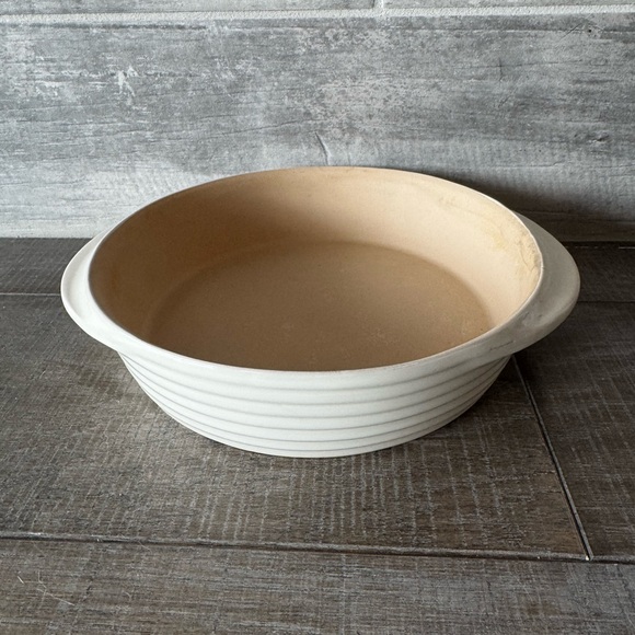 PAMPERED CHEF Beige Circle BAKER Stoneware Deep Dish Pie Plate